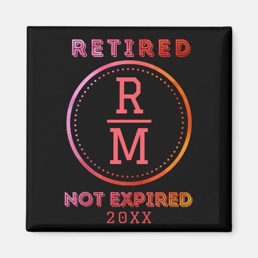 モノグラム日パーソナライズされた定年引退希望客 マグネット (正面)