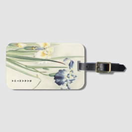 モノグラム日本のヴィンテージアイリス花荷札 ラゲッジタグ