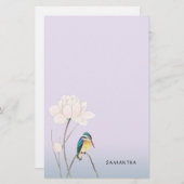 モノグラム日本のヴィンテージカワセミ文房具 便箋 (正面/裏面)