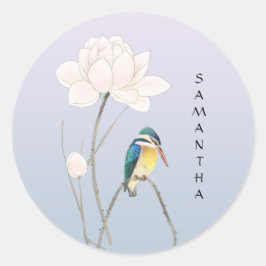 モノグラム日本のヴィンテージKingfisherステッカー ラウンドシール