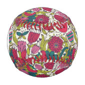 モノグラム明るい花柄 野球ボール (正面)