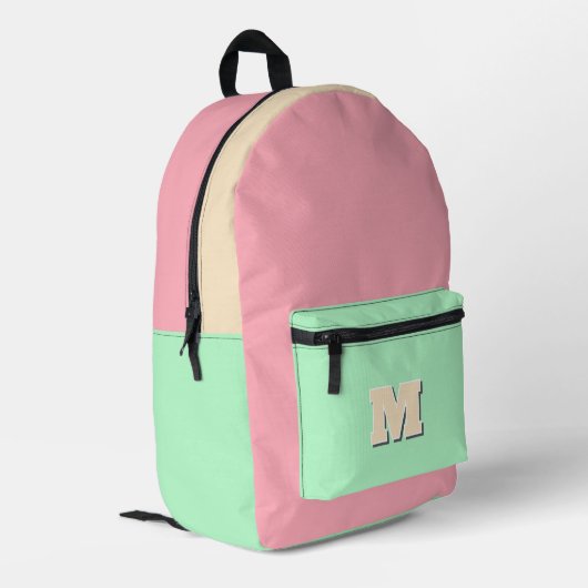 モノグラム明数々のるいイニシャル色 プリントバックパック (裏面左端)