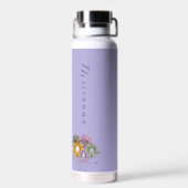 モノグラム春インアクションデイジー花模様紫 ウォーターボトル (背面)