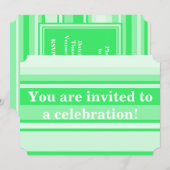 モノグラム春グストライプリーン 招待状 (正面/裏面)