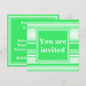 モノグラム春グストライプリーン 招待状 (正面/裏面)