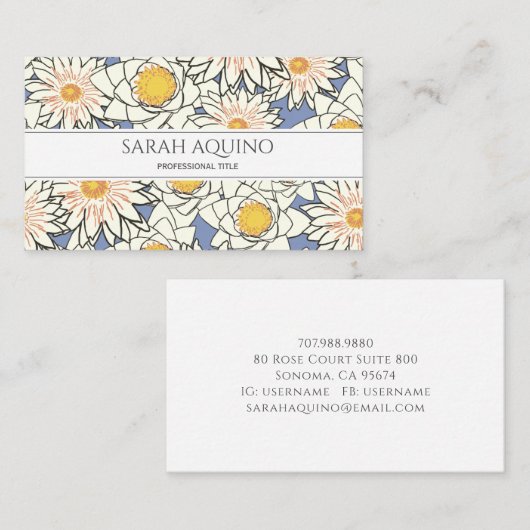 モノグラム春デイジーパターン 名刺 (正面/裏面)