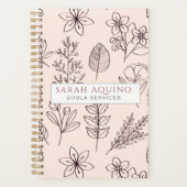 モノグラム春フローラ手描き豆又は助産師 プランナー手帳 (正面)