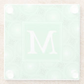 モノグラム春緑の円パターン ガラスコースター (裏面)