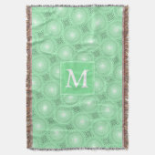 モノグラム春緑の円パターン スローブランケット (正面縦)