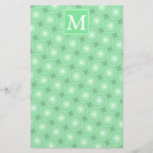 モノグラム春緑の円パターン 便箋 (正面)
