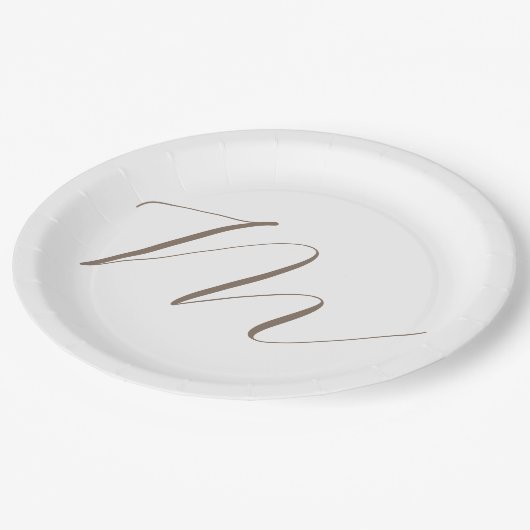 モノグラム書ユニーク面プレーンモダン ペーパープレート (アングル)