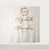 モノグラム書結婚道の背景 タペストリー (正面)