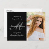 モノグラム書道の卒業発表 ポストカード (正面/裏面)