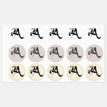 モノグラム書道の手紙"A" 3スタイル。