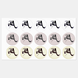 モノグラム書道の手紙"A" 3スタイル。 ラベル