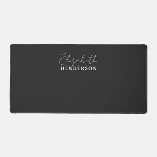 モノグラム書道ガーリー黒 デスクマット (正面)