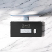 モノグラム書道ガーリー黒 デスクマット