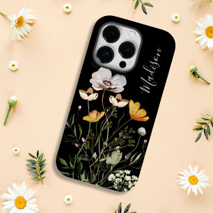 モノグラム書道乾燥ワイルドフラワーブーケ Case-Mate iPhone 14 PROケース
