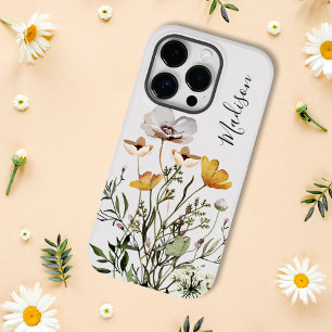 モノグラム書道乾燥ワイルドフラワーブーケ Case-Mate iPhone 14 PROケース