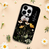 モノグラム書道乾燥ワイルドフラワーブーケ Case-Mate iPhoneケース