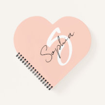 モノグラム書道勉強ノートとピンク