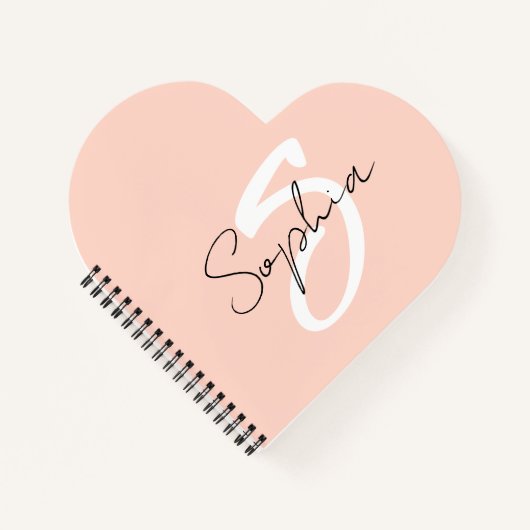 モノグラム書道勉強ノートとピンク ノートブック (正面)