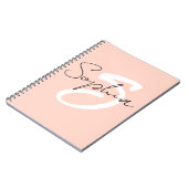 モノグラム書道勉強ノートとピンク ノートブック (左側)