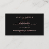 モノグラム書道白黒バラストライプ金ゴールド 名刺 (裏面)