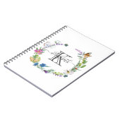 モノグラム書道蝶の花 ノートブック (左側)