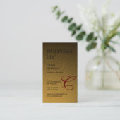 モノグラム書道金ゴールドトーンビジネスカード 名刺 (スタンド正面)