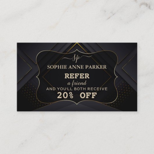 モノグラム書道金ゴールドプロフェッショナル化粧 紹介カード (正面)