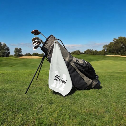 モノグラム書道Sage Green ゴルフタオル