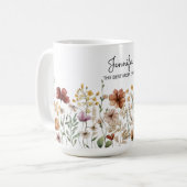 モノグラム最高のママウォーター色ワイルドフラワーフローラ コーヒーマグカップ (正面左)