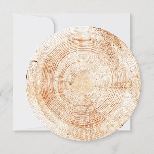 モノグラム木ユニーク粒素朴結婚の 招待状 (裏面)