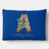 モノグラム木文字の赤い花 アクセサリーポーチ (正面)