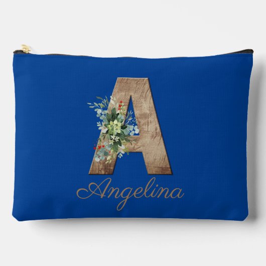 モノグラム木文字の赤い花 アクセサリーポーチ (正面)