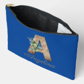 モノグラム木文字の赤い花 アクセサリーポーチ (見開き)