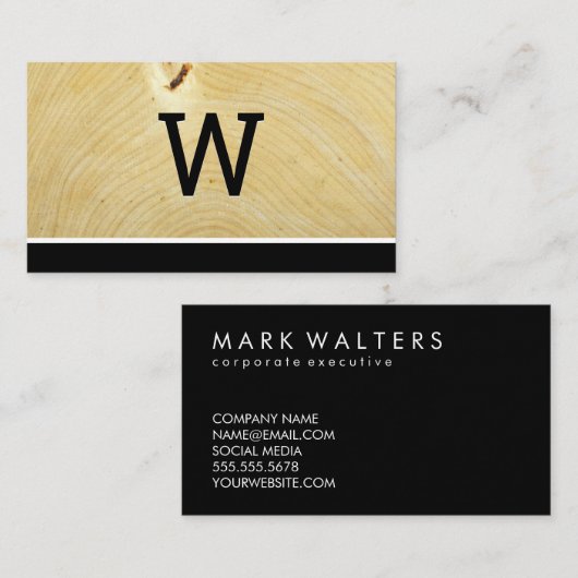 モノグラム木目 名刺 (正面/裏面)