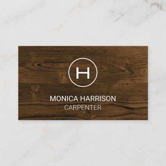 モノグラム木目 | 大工 名刺 (正面)