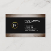 モノグラム木製デザイナー黒の名刺 名刺 (裏面)