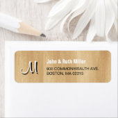 モノグラム木製差出人住所1 ラベル (インサイチュ)