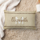 モノグラム枕素朴なシックなスタイルセピア茶色 ランバークッション (ブランケット)