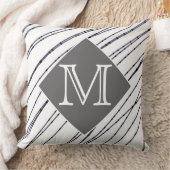 モノグラム枕黒白アーモダントデザイン クッション (ブランケット)