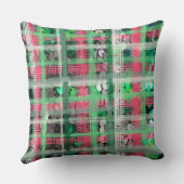 モノグラム格子赤緑灰色フェスティバル星 クッション (裏面)
