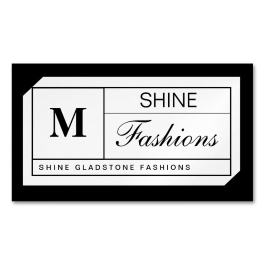 モノグラム格子 マグネット名刺 (正面)