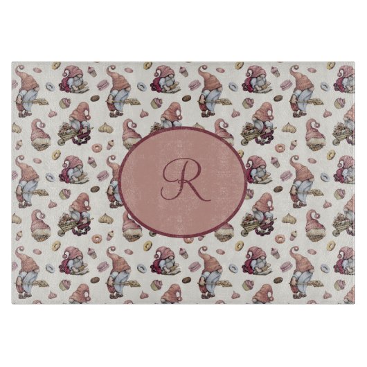 モノグラム格言ベーキング,カップケーキ,ドーナツ,かわいい カッティングボード (正面)