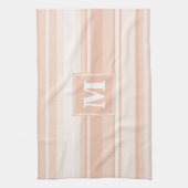 モノグラム桃ストライプ粒 キッチンタオル (縦)