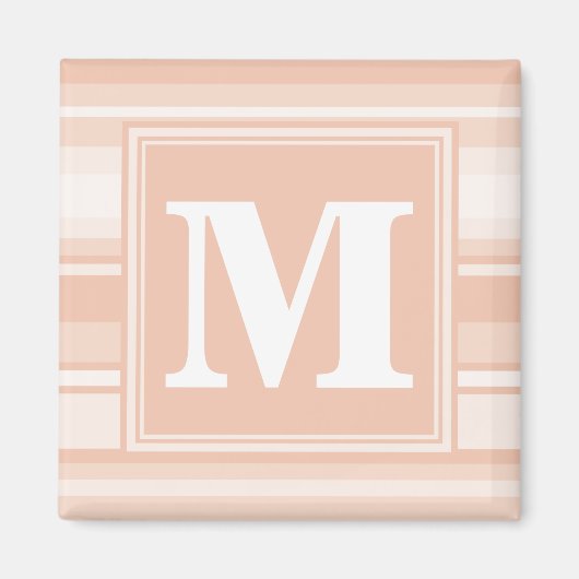 モノグラム桃ストライプ粒 マグネット (正面)