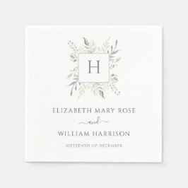 モノグラム植物学結婚院 スタンダードカクテルナプキン