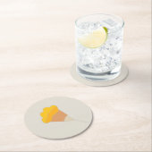 モノグラム植物性イラストレーション紙コースター ラウンドペーパーコースター (インサイチュ)